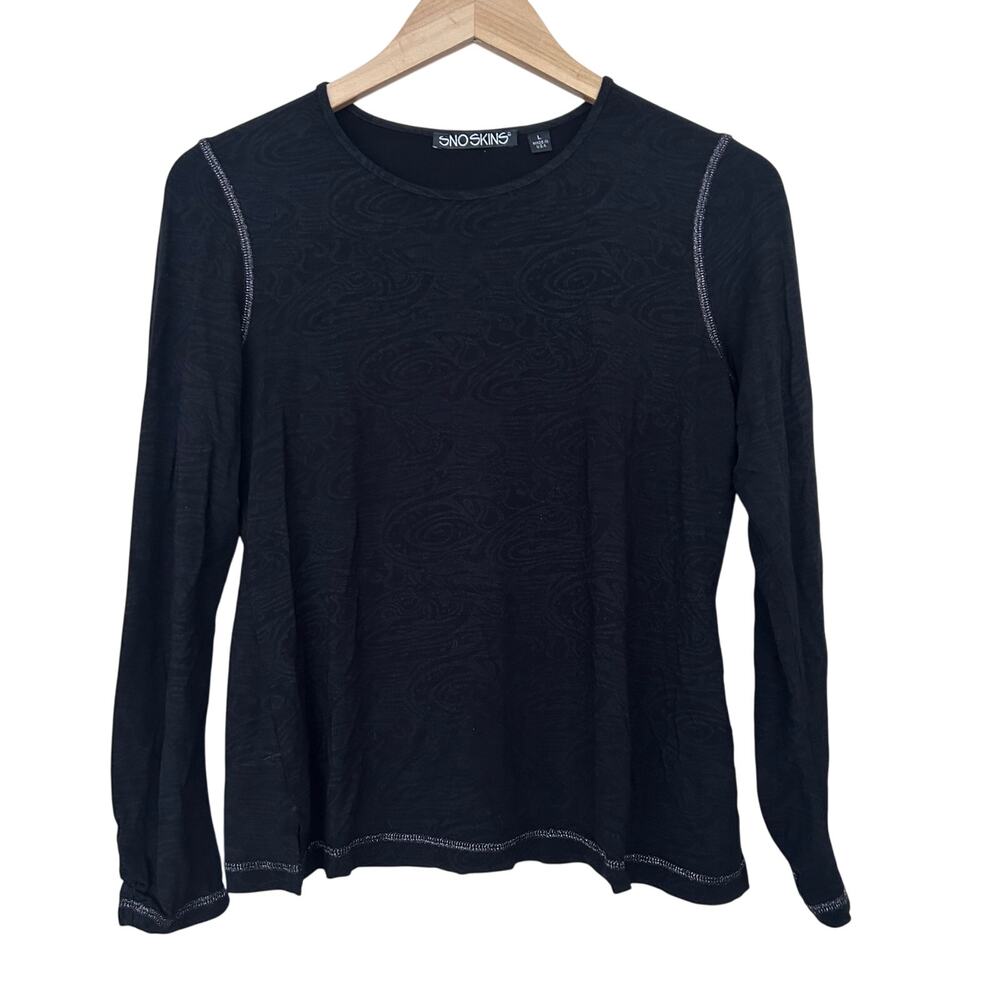 Snoskins Black Long Sleeve Shirt Sz L